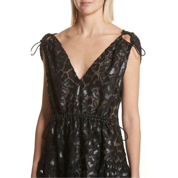 Stella McCartney Faux Leather Leopard Dress 40 - Picture 2 of 7